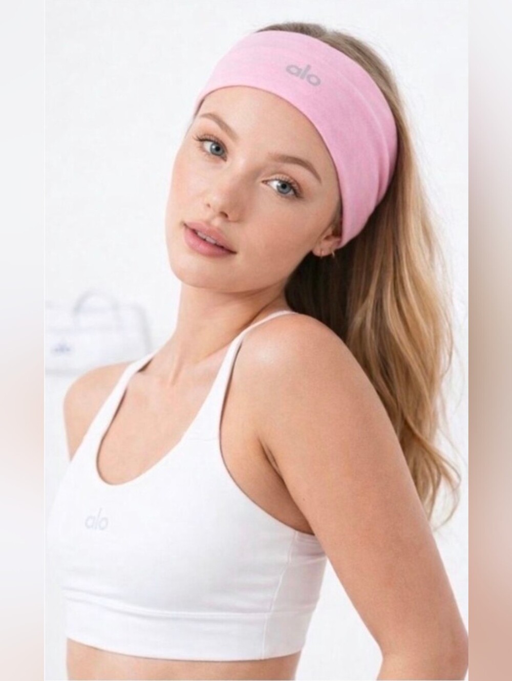ALO Yoga Wide Pink Stretch Headband